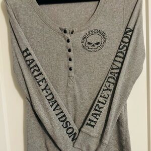 Harley-Davidson Gray Long Sleeve Henley